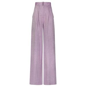 Matthew Bruch High Waisted Wide Leg Pleated Linen Pants